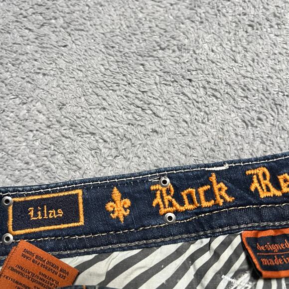 Rock Revival Jeans Womens 27 (31x31) Lilas Easy Skinny Blue Bling Western - Picture 5 of 11